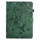 For Samsung Galaxy Tab A9+ Flowers and Bird Embossed Smart Leather Tablet Case(Green) - 2