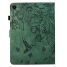 For Samsung Galaxy Tab A9+ Flowers and Bird Embossed Smart Leather Tablet Case(Green) - 3