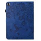 For Samsung Galaxy Tab S6 Lite P610 Flowers and Bird Embossed Smart Leather Tablet Case(Dark Blue) - 3