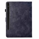 For Samsung Galaxy Tab S7 / S8 Flowers and Bird Embossed Smart Leather Tablet Case(Black) - 3