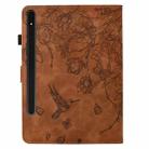For Samsung Galaxy Tab S9 Flowers and Bird Embossed Smart Leather Tablet Case(Brown) - 3