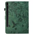 For Samsung Galaxy Tab S9 Flowers and Bird Embossed Smart Leather Tablet Case(Green) - 3