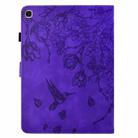 For Samsung Galaxy Tab A7 10.4 T500 Flowers and Bird Embossed Smart Leather Tablet Case(Purple) - 3