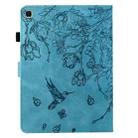 For Samsung Galaxy Tab A7 10.4 T500 Flowers and Bird Embossed Smart Leather Tablet Case(Light Blue) - 3