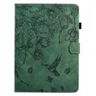 For Samsung Galaxy Tab A7 10.4 T500 Flowers and Bird Embossed Smart Leather Tablet Case(Green) - 2