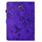 For Samsung Galaxy Tab A 10.1 T580 Flowers and Bird Embossed Smart Leather Tablet Case(Purple) - 3