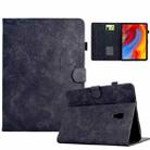 For Samsung Galaxy Tab A 10.5 T590 Flowers and Bird Embossed Smart Leather Tablet Case(Black) - 1