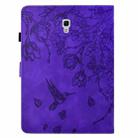 For Samsung Galaxy Tab A 10.5 T590 Flowers and Bird Embossed Smart Leather Tablet Case(Purple) - 3