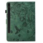 For Samsung Galaxy Tab S10 FE+ Flowers and Bird Embossed Smart Leather Tablet Case(Green) - 3