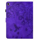 For Samsung Galaxy Tab A 10.1 T510 Flowers and Bird Embossed Leather Tablet Case(Purple) - 3