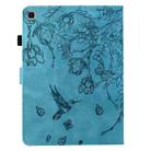 For Samsung Galaxy Tab A 10.1 T510 Flowers and Bird Embossed Leather Tablet Case(Light Blue) - 3