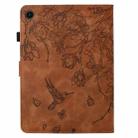 For Samsung Galaxy Tab A9 Flowers and Bird Embossed Leather Tablet Case(Brown) - 3