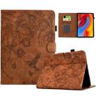 For Amazon Kindle 11th 2022 Flowers and Bird Embossed Smart Leather Tablet Case(Brown) - 1