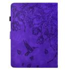 For Amazon Kindle 11th 2022 Flowers and Bird Embossed Smart Leather Tablet Case(Purple) - 3