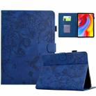 For Amazon Kindle 11th 2022 Flowers and Bird Embossed Smart Leather Tablet Case(Dark Blue) - 1