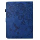 For Amazon Kindle 11th 2022 Flowers and Bird Embossed Smart Leather Tablet Case(Dark Blue) - 3