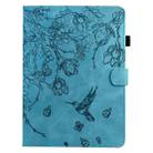 For Amazon Kindle 11th 2022 Flowers and Bird Embossed Smart Leather Tablet Case(Light Blue) - 2