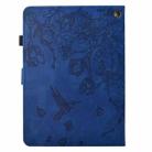 For Amazon Fire 7 2022 Flowers and Bird Embossed Smart Leather Tablet Case(Dark Blue) - 3