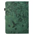 For Amazon Fire 7 2022 Flowers and Bird Embossed Smart Leather Tablet Case(Green) - 3