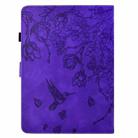 For Amazon Kindle Paperwhite 4/3/2/1 Flowers and Bird Embossed Smart Leather Tablet Case(Purple) - 3