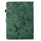 For Amazon Kindle Paperwhite 4/3/2/1 Flowers and Bird Embossed Smart Leather Tablet Case(Green) - 3