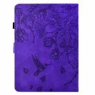 For Amazon Kindle Paperwhite 12th Gen 2024 Flowers and Bird Embossed Smart Leather Tablet Case(Purple) - 3