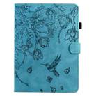 For Amazon Kindle Paperwhite 12th Gen 2024 Flowers and Bird Embossed Smart Leather Tablet Case(Light Blue) - 2