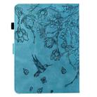 For Amazon Kindle Paperwhite 12th Gen 2024 Flowers and Bird Embossed Smart Leather Tablet Case(Light Blue) - 3