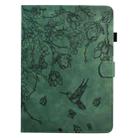 For Amazon Kindle Paperwhite 12th Gen 2024 Flowers and Bird Embossed Smart Leather Tablet Case(Green) - 2