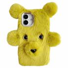 For iPhone 16 Plus Cute Plush Bear TPU Phone Case(Light Green) - 1