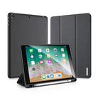 For iPad 9.7 inch(2017)/9.7 inch(2018)/iPad 6 DUX DUCIS Domo Series Horizontal Flip Magnetic PU Leather Case with Three-folding Holder & Pen Slot(Black) - 1