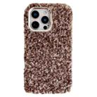 For iPhone 16 Pro Wool Fiber Plush TPU Phone Case(Coffee) - 1