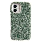 For iPhone 16 Plus Wool Fiber Plush TPU Phone Case(Green) - 1