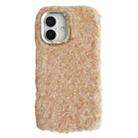 For iPhone 16 Plus Wool Fiber Plush TPU Phone Case(Beige) - 1