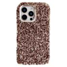 For iPhone 15 Pro Max Wool Fiber Plush TPU Phone Case(Coffee) - 1