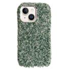 For iPhone 15 Plus Wool Fiber Plush TPU Phone Case(Green) - 1