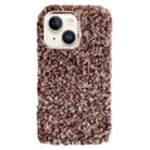 For iPhone 15 Wool Fiber Plush TPU Phone Case(Coffee) - 1