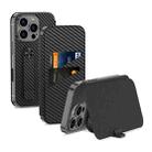 For iPhone 16 Pro GKK Plating Phantom Flip Leather MagSafe Phone Case(Carbon Fiber) - 1