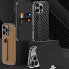 For iPhone 16 Pro GKK Plating Phantom Flip Leather MagSafe Phone Case(Carbon Fiber) - 2