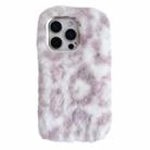 For iPhone 16 Pro Max Leopard Print Plush TPU Phone Case(Purple) - 1