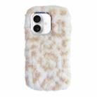 For iPhone 16 Plus Leopard Print Plush TPU Phone Case(Light Yellow) - 1