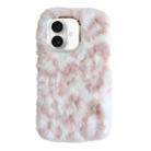 For iPhone 16 Plus Leopard Print Plush TPU Phone Case(Pink) - 1