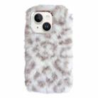 For iPhone 15 Plus Leopard Print Plush TPU Phone Case(Coffee) - 1