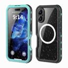 For iPhone 16 Plus RedPepper IP68 Waterproof Triple-proof MagSafe Phone Case(Black Blue) - 1