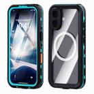 For iPhone 16 Plus RedPepper Transparent Dot IP68 Waterproof Triple-proof MagSafe Phone Case(Black Blue) - 1