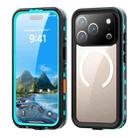 For iPhone 17 Pro RedPepper Transparent Dot IP68 Waterproof Triple-proof MagSafe Phone Case(Black Blue) - 1