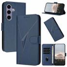 For Samsung Galaxy S25 5G Triangle Pattern Buckle Clasp Leather Phone Case(Royal Blue) - 1
