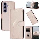 For Samsung Galaxy S24 5G Triangle Pattern Buckle Clasp Leather Phone Case(Rose Gold) - 1