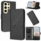 For Samsung Galaxy S24 Ultra 5G Triangle Pattern Buckle Clasp Leather Phone Case(Black) - 1