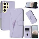 For Samsung Galaxy S24 Ultra 5G Triangle Pattern Buckle Clasp Leather Phone Case(Light Purple) - 1